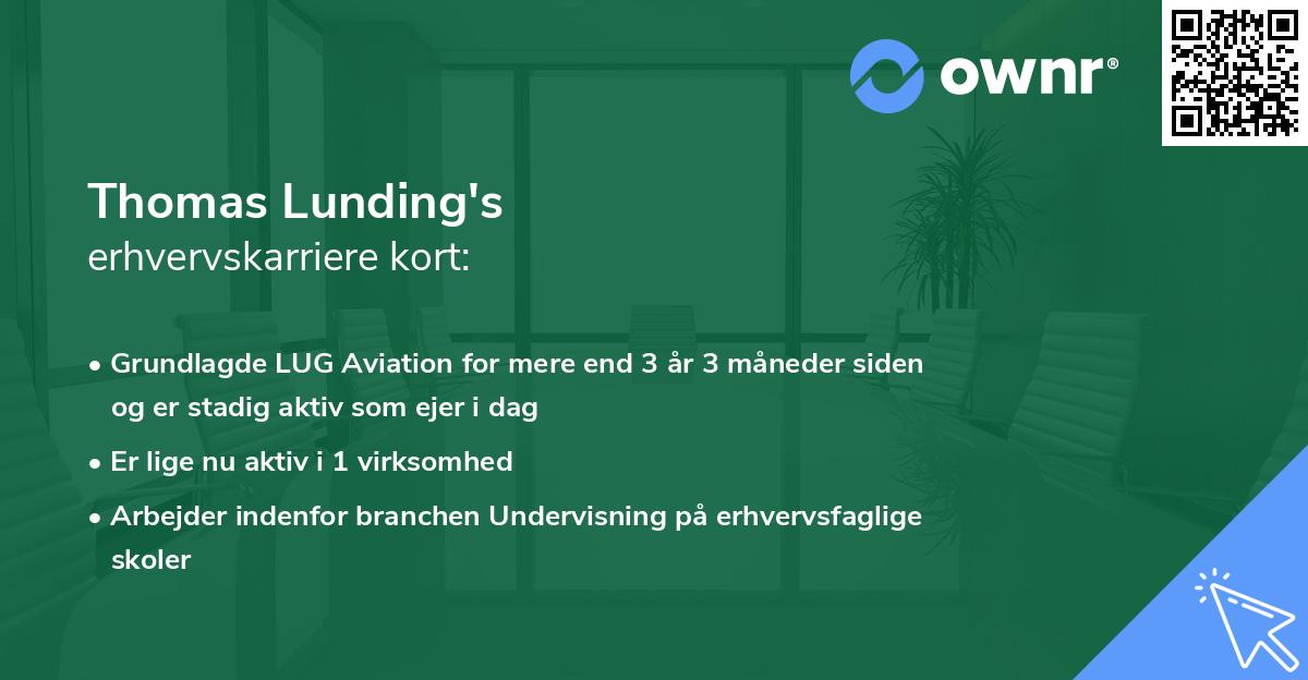 Thomas Lunding's erhvervskarriere kort