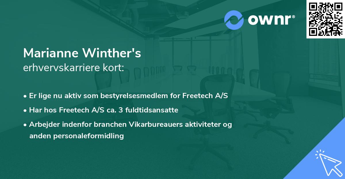 Marianne Winther's erhvervskarriere kort