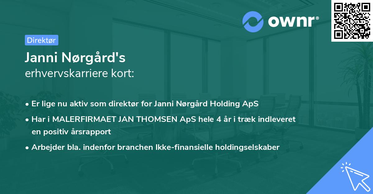 Janni Nørgård's erhvervskarriere kort