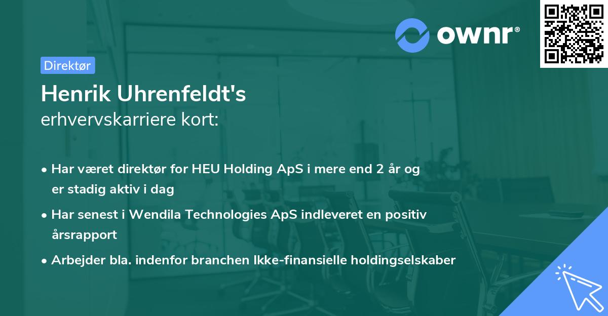Henrik Uhrenfeldt's erhvervskarriere kort
