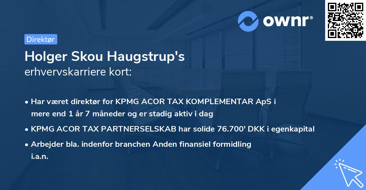 Holger Skou Haugstrup's erhvervskarriere kort