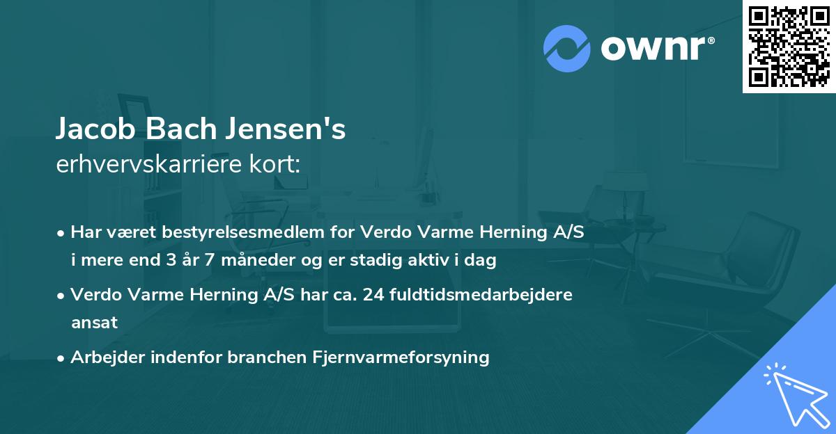 Jacob Bach Jensen's erhvervskarriere kort