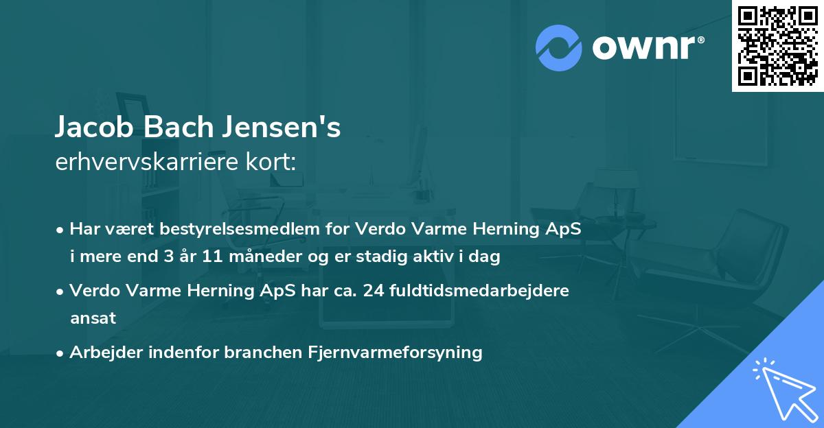 Jacob Bach Jensen's erhvervskarriere kort
