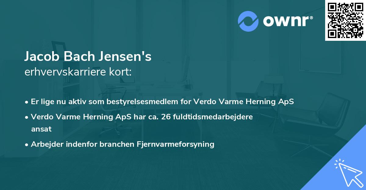 Jacob Bach Jensen's erhvervskarriere kort
