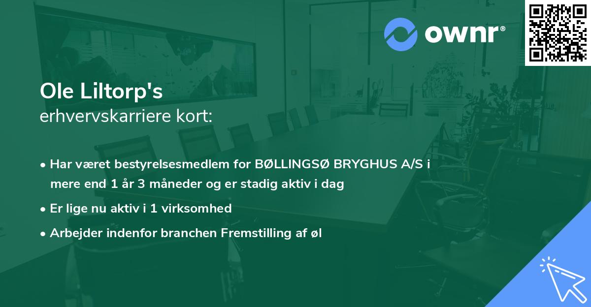Ole Liltorp's erhvervskarriere kort