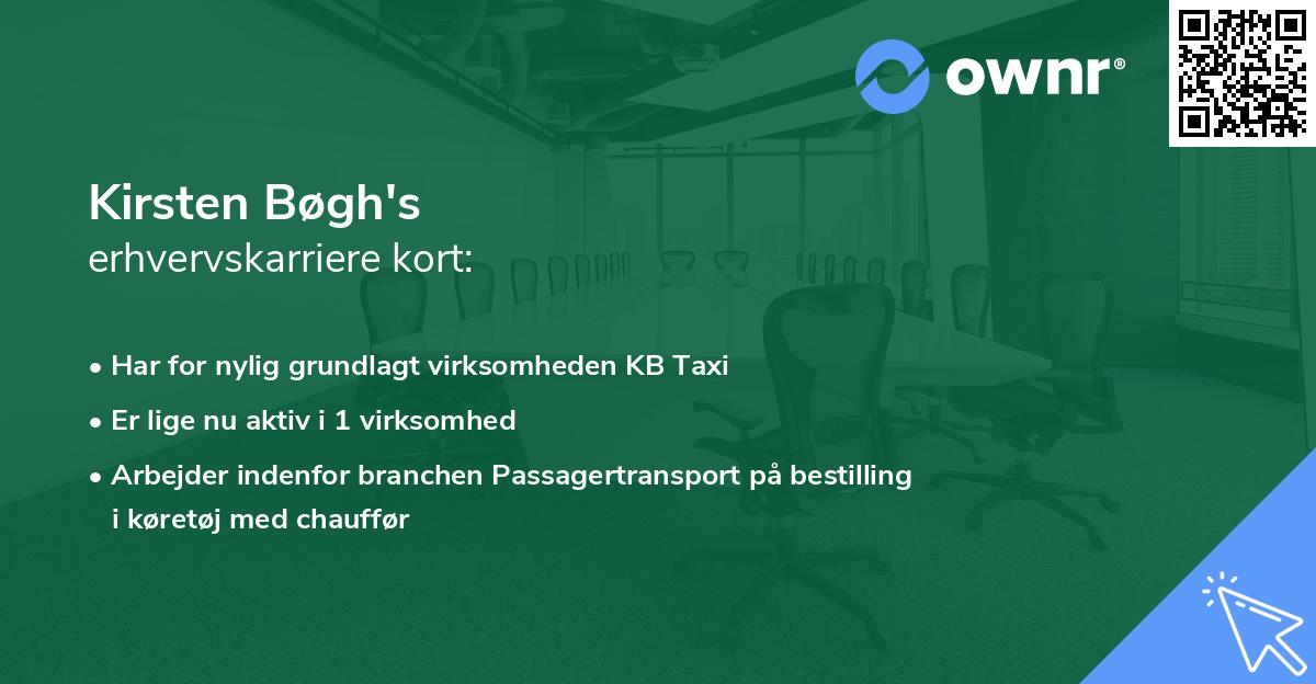 Kirsten Bøgh's erhvervskarriere kort