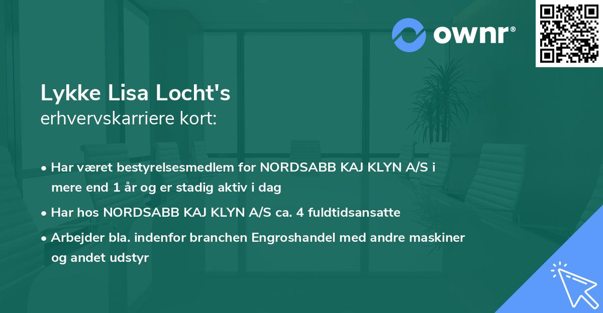 Lykke Lisa Locht's erhvervskarriere kort