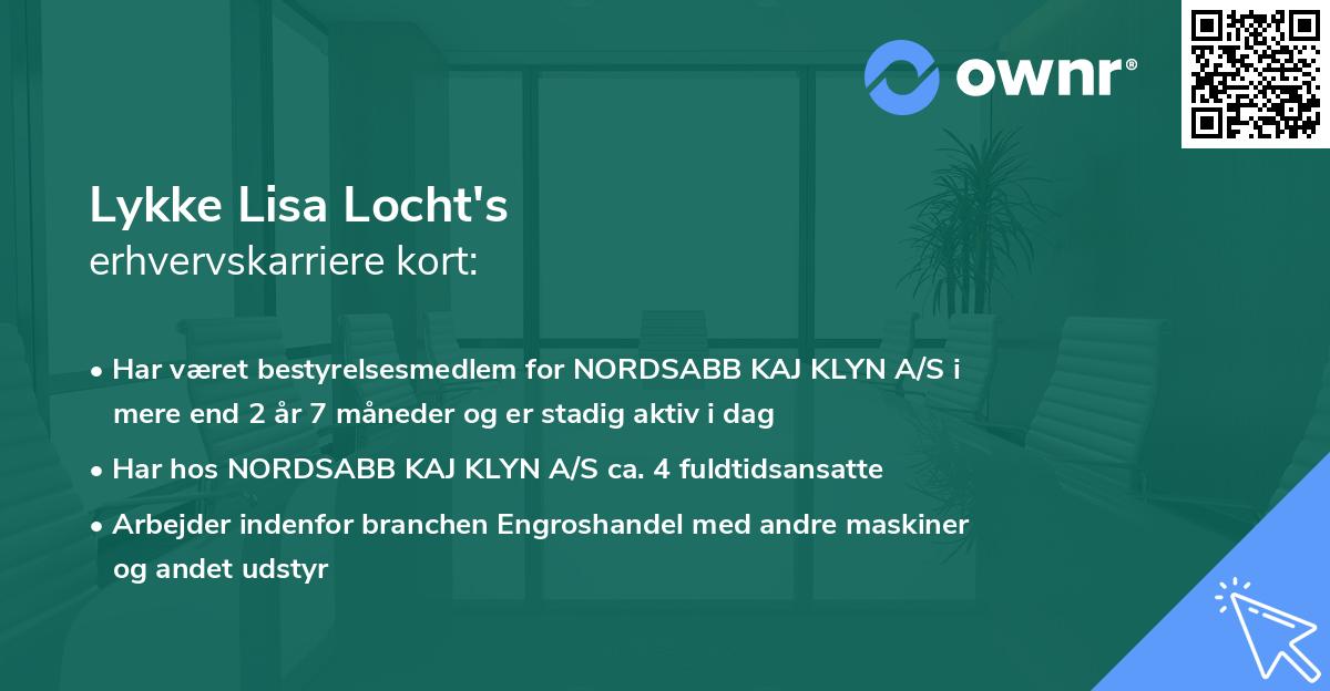 Lykke Lisa Locht's erhvervskarriere kort