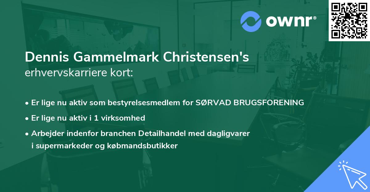 Dennis Gammelmark Christensen's erhvervskarriere kort