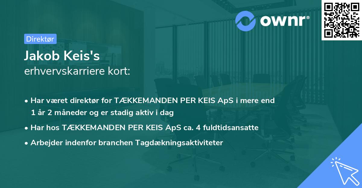 Jakob Keis's erhvervskarriere kort
