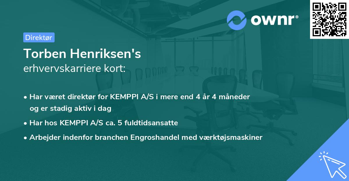 Torben Henriksen's erhvervskarriere kort