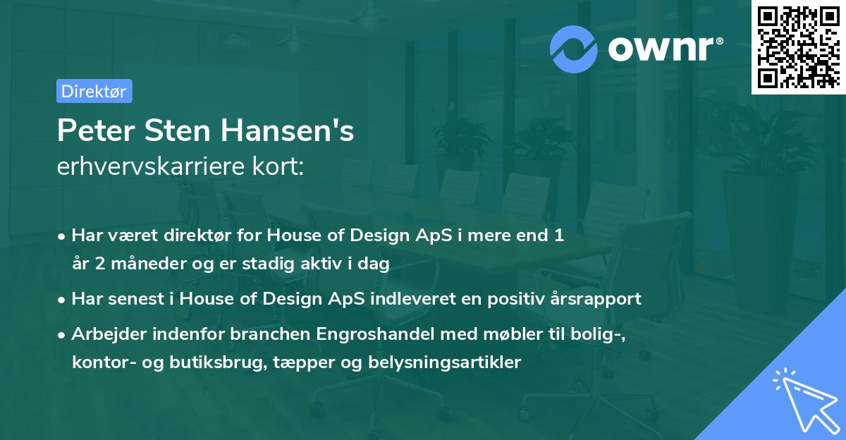 Peter Sten Hansen's erhvervskarriere kort