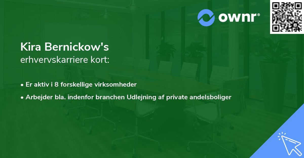 Kira Bernickow's erhvervskarriere kort
