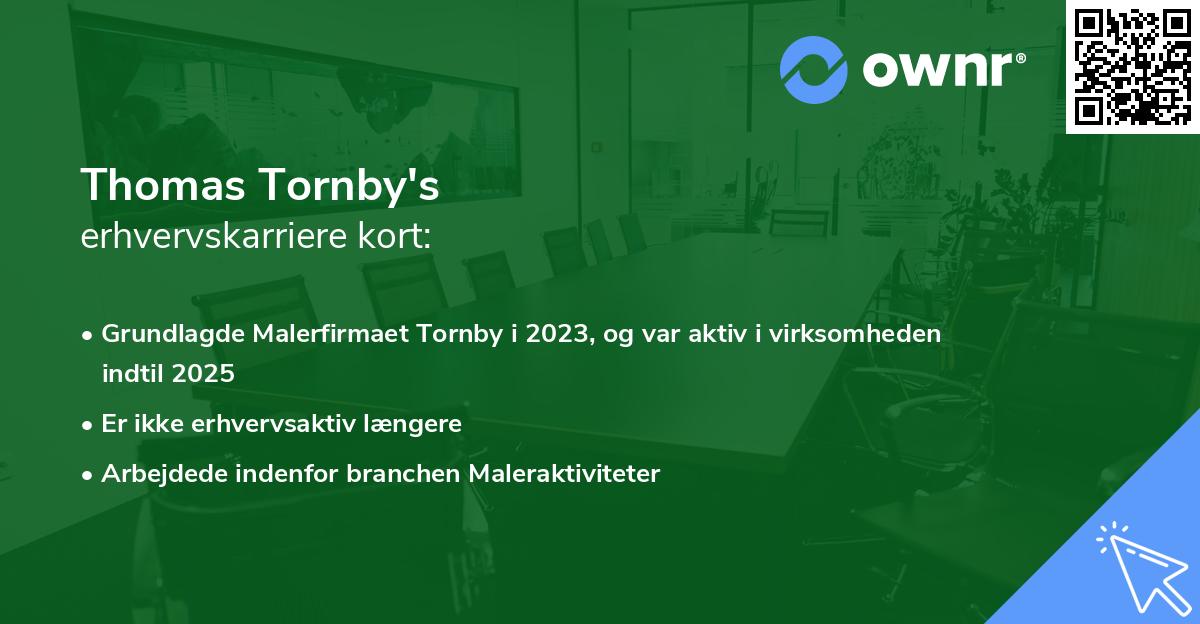 Thomas Tornby's erhvervskarriere kort