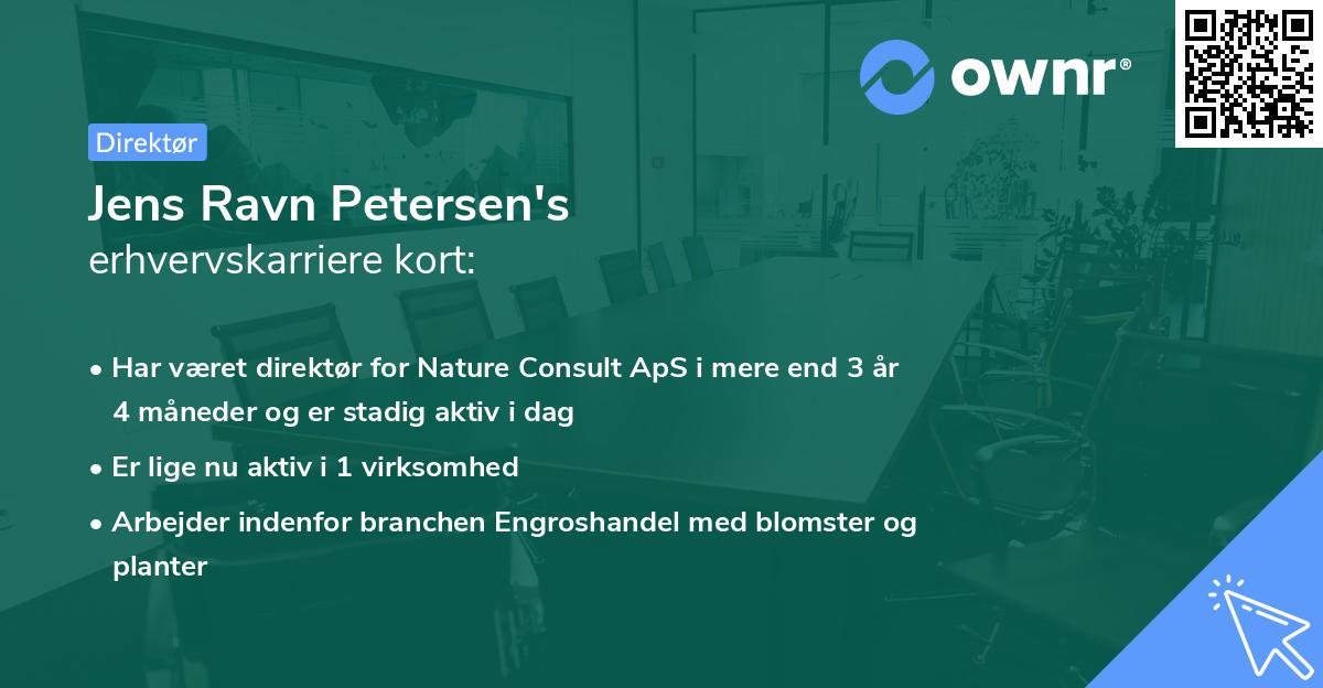 Jens Ravn Petersen's erhvervskarriere kort