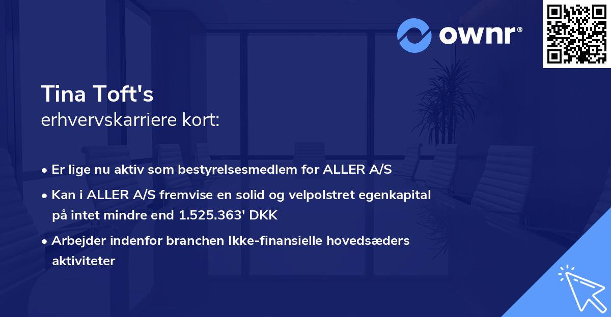 Tina Toft's erhvervskarriere kort