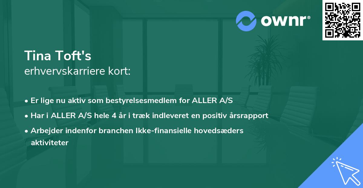 Tina Toft's erhvervskarriere kort