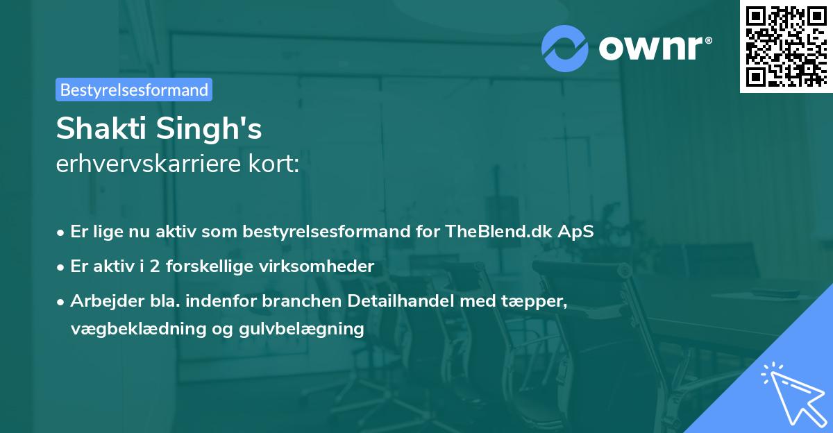 Shakti Singh's erhvervskarriere kort