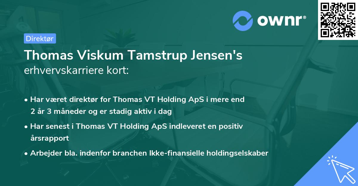 Thomas Viskum Tamstrup Jensen's erhvervskarriere kort