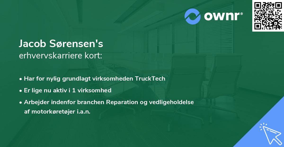 Jacob Sørensen's erhvervskarriere kort