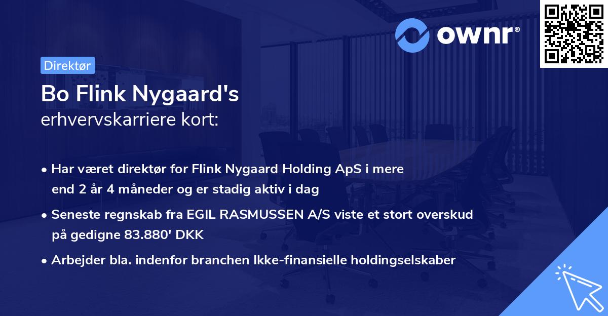 Bo Flink Nygaard's erhvervskarriere kort