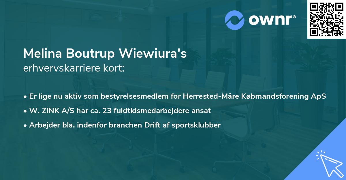 Melina Boutrup Wiewiura's erhvervskarriere kort