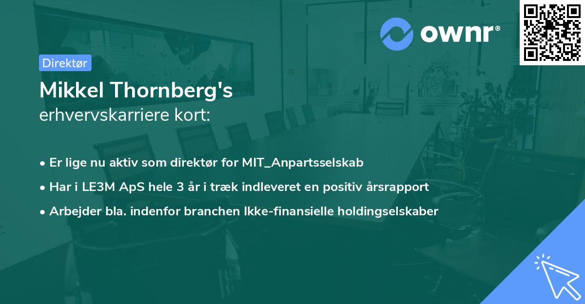 Mikkel Thornberg's erhvervskarriere kort