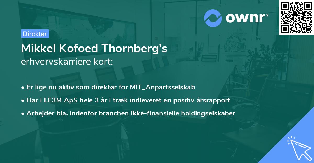 Mikkel Kofoed Thornberg's erhvervskarriere kort