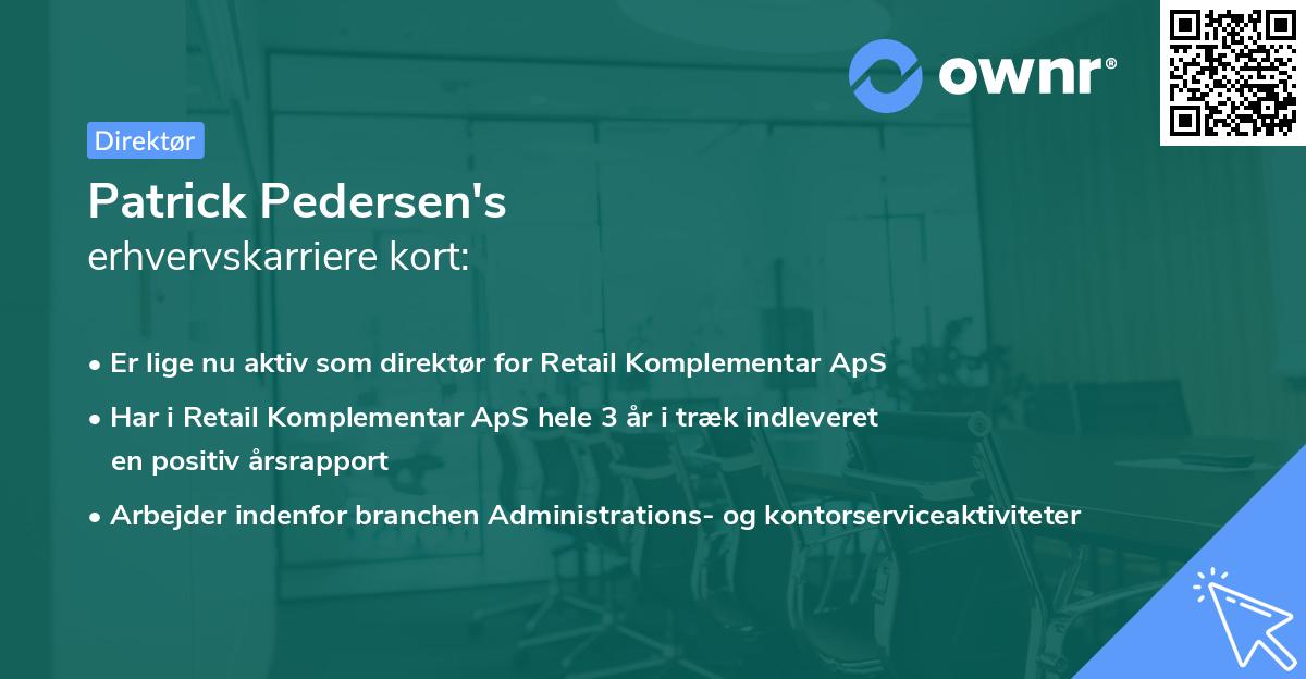 Patrick Pedersen's erhvervskarriere kort