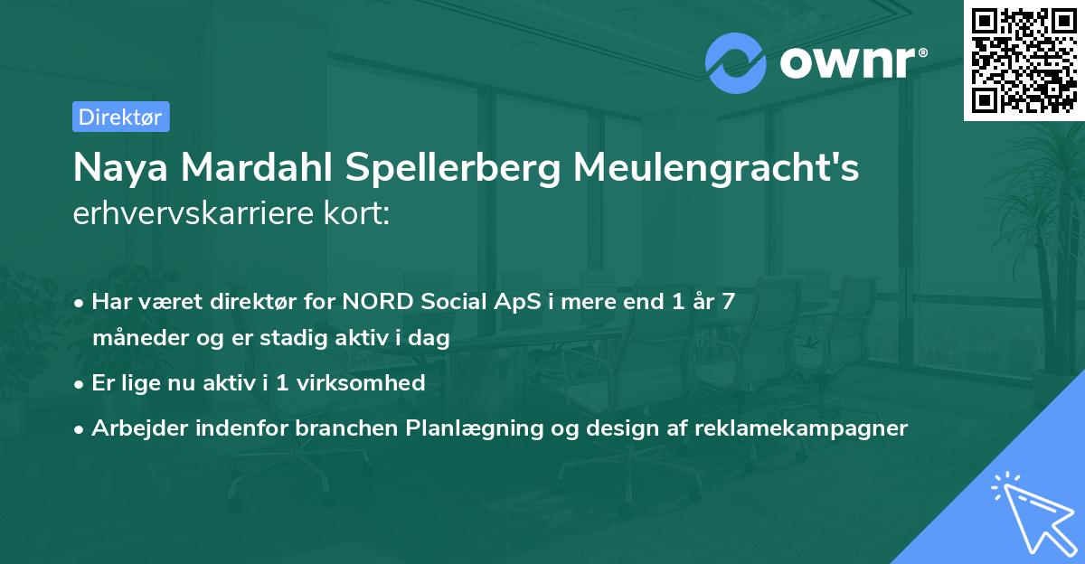 Naya Mardahl Spellerberg Meulengracht's erhvervskarriere kort