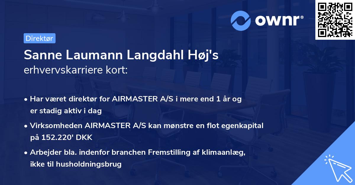 Sanne Laumann Langdahl Høj's erhvervskarriere kort