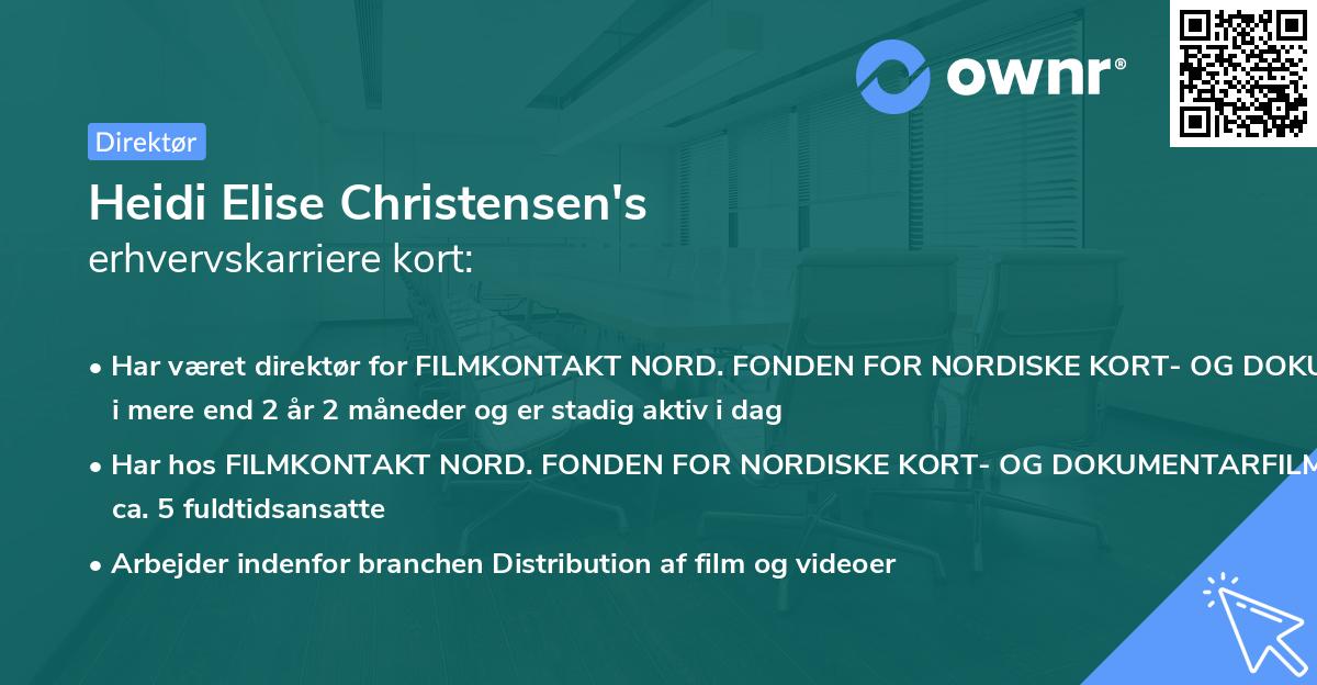 Heidi Elise Christensen's erhvervskarriere kort