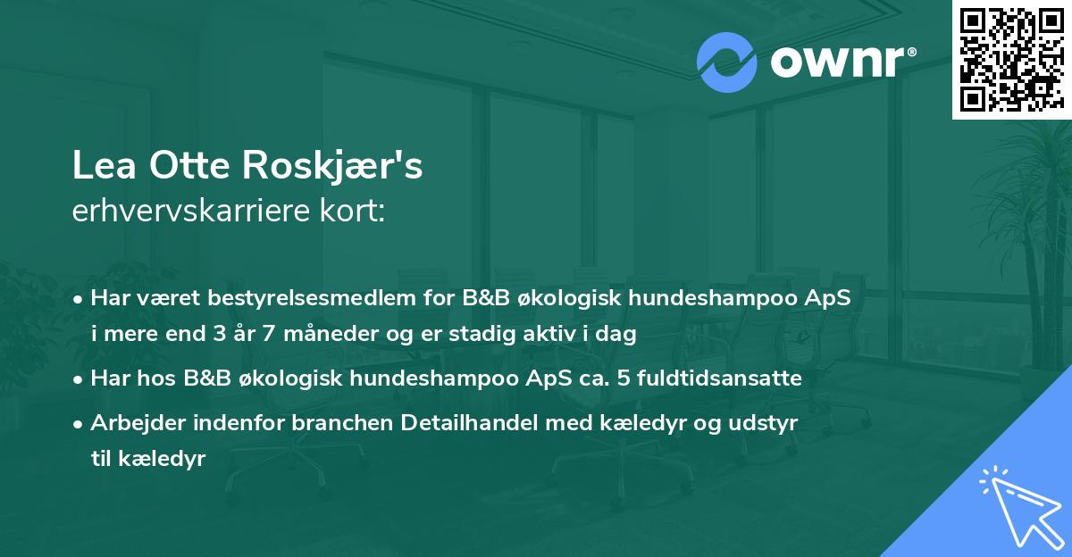 Lea Otte Roskjær's erhvervskarriere kort