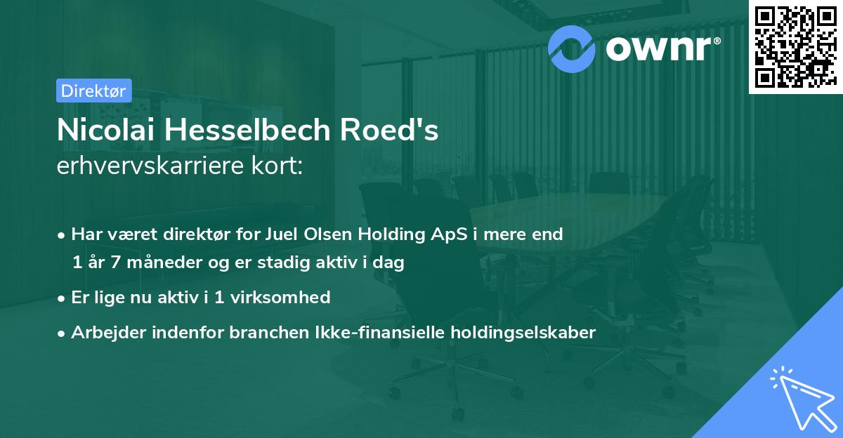 Nicolai Hesselbech Roed's erhvervskarriere kort