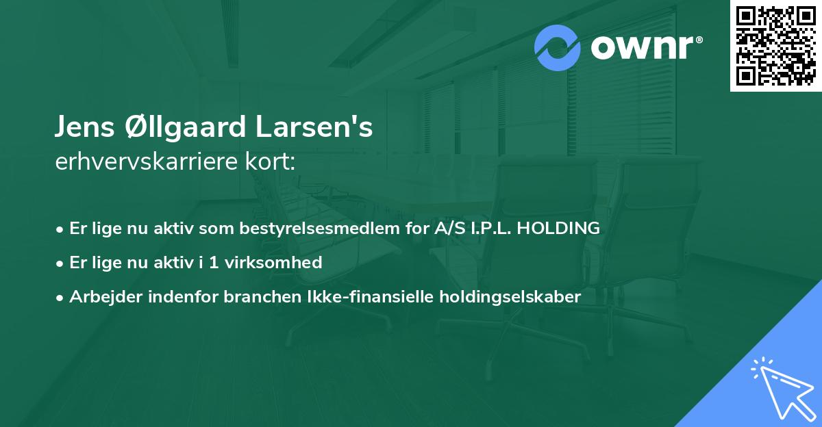 Jens Øllgaard Larsen's erhvervskarriere kort
