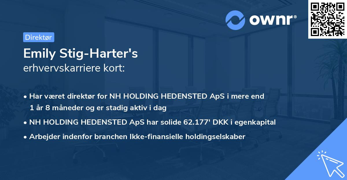 Emily Stig-Harter's erhvervskarriere kort