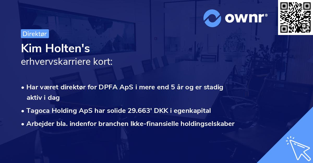 Kim Holten's erhvervskarriere kort
