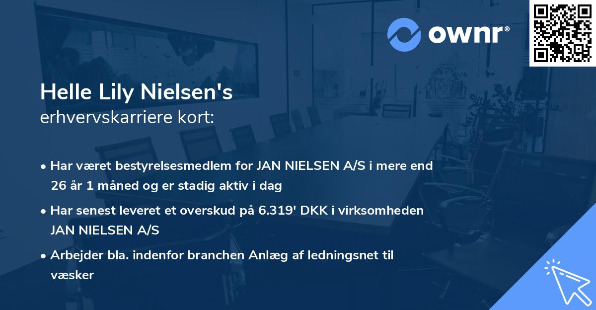 Helle Lily Nielsen's erhvervskarriere kort