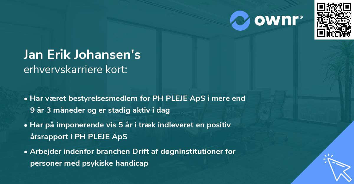 Jan Erik Johansen's erhvervskarriere kort