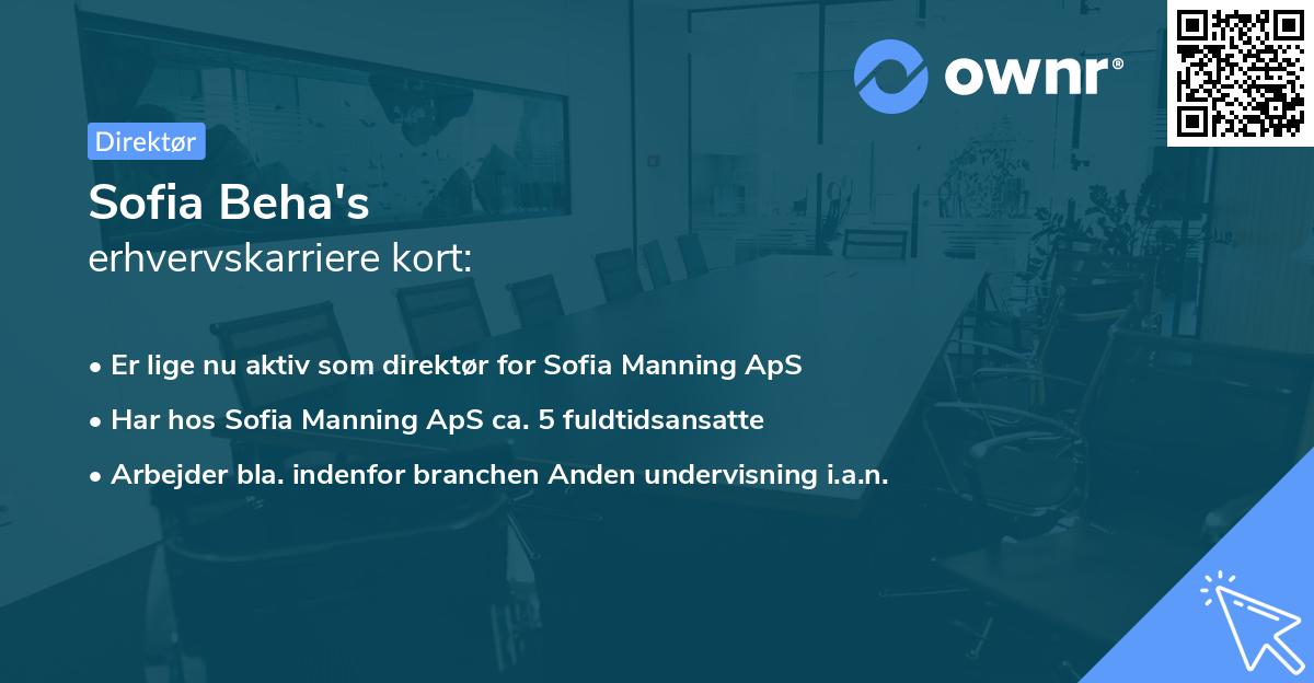 Sofia Beha's erhvervskarriere kort