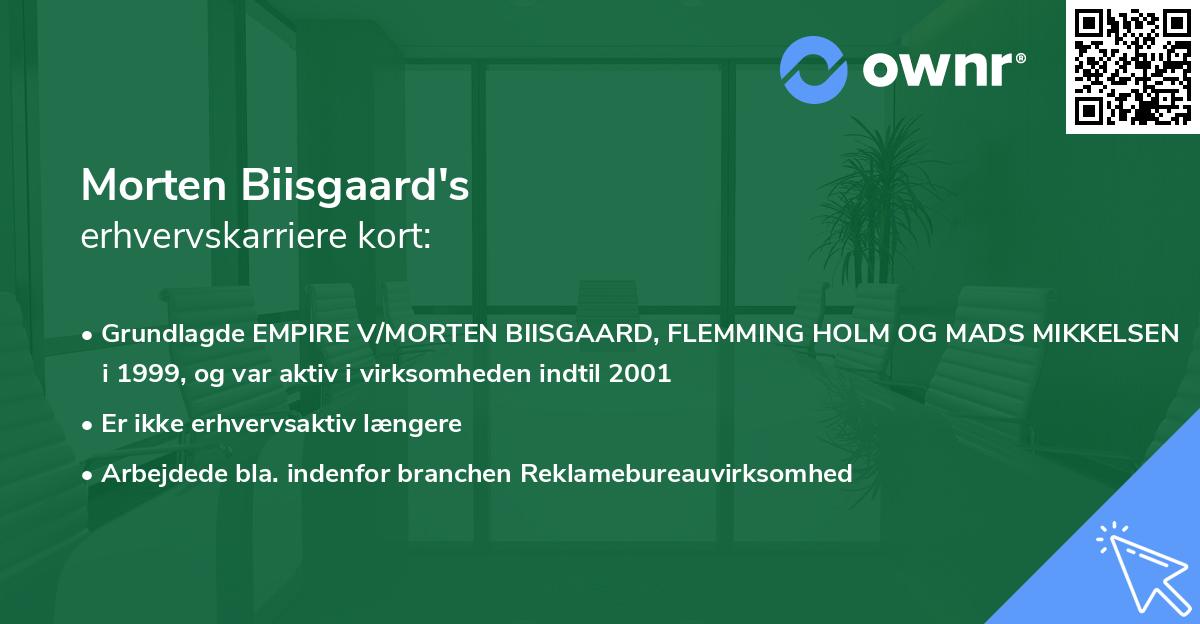 Morten Biisgaard's erhvervskarriere kort