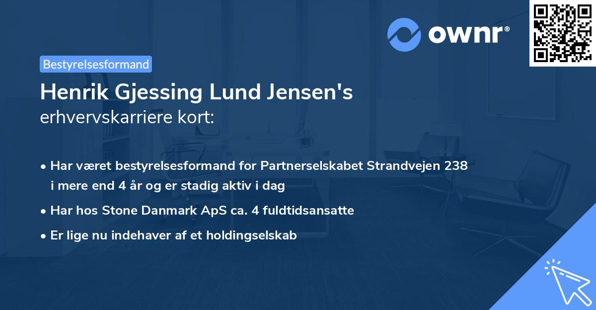 Henrik Gjessing Lund Jensen's erhvervskarriere kort