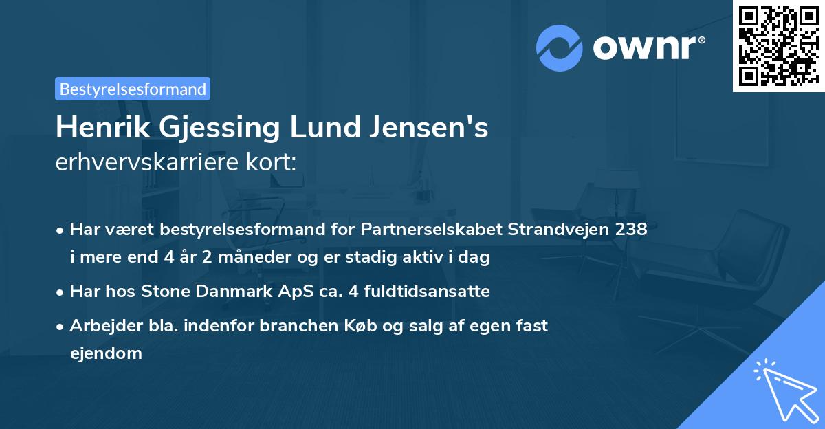 Henrik Gjessing Lund Jensen's erhvervskarriere kort