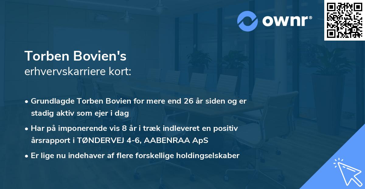 Torben Bovien's erhvervskarriere kort