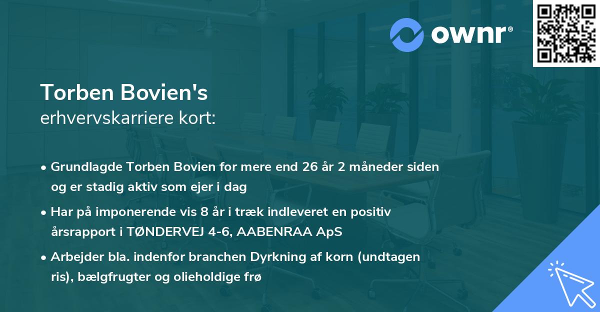 Torben Bovien's erhvervskarriere kort