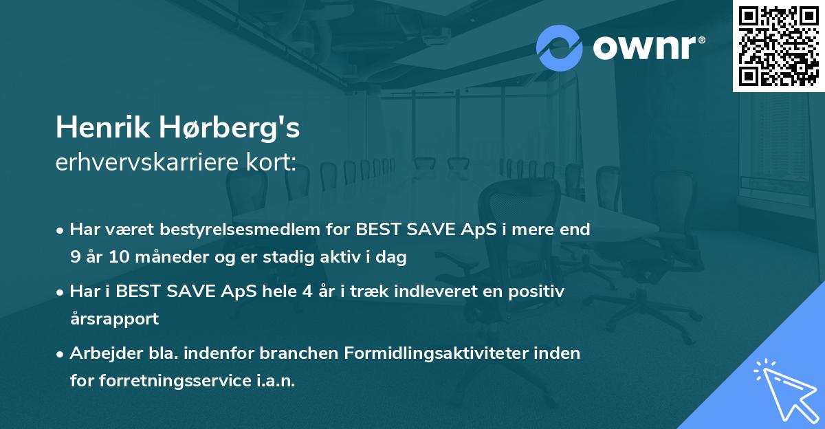Henrik Hørberg's erhvervskarriere kort