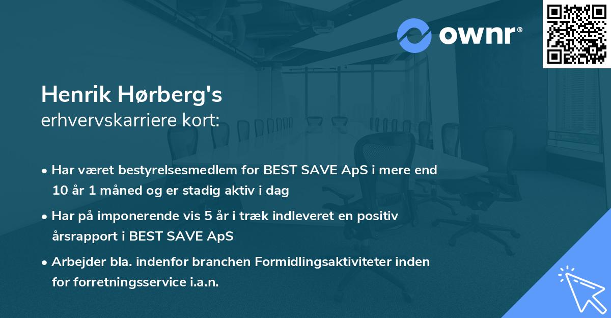 Henrik Hørberg's erhvervskarriere kort