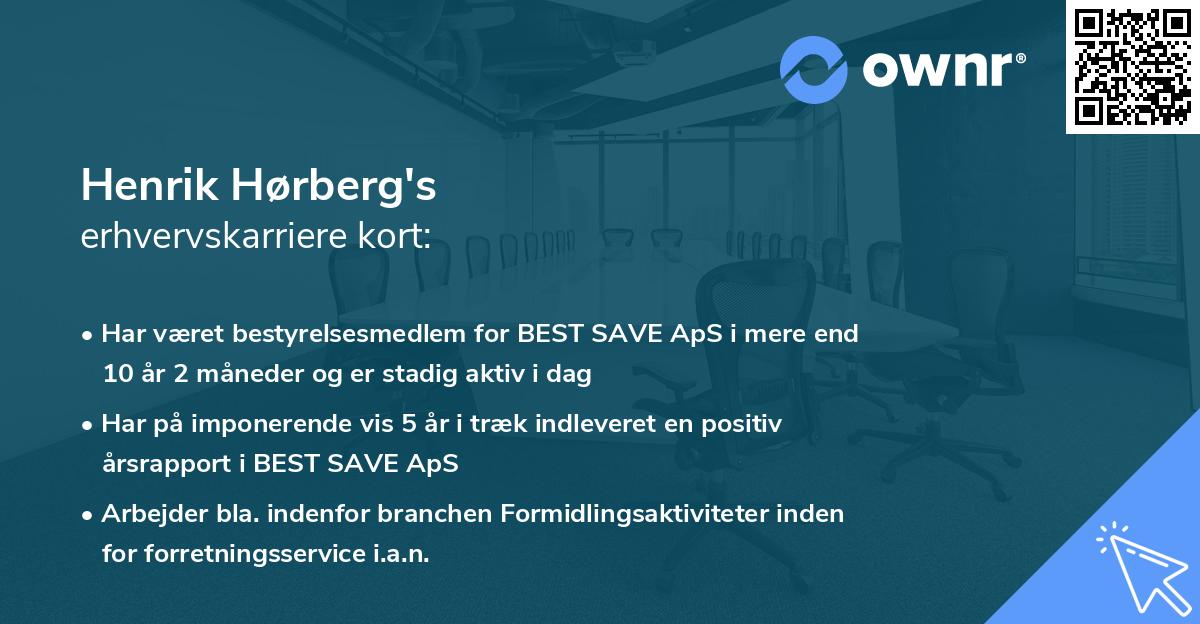 Henrik Hørberg's erhvervskarriere kort