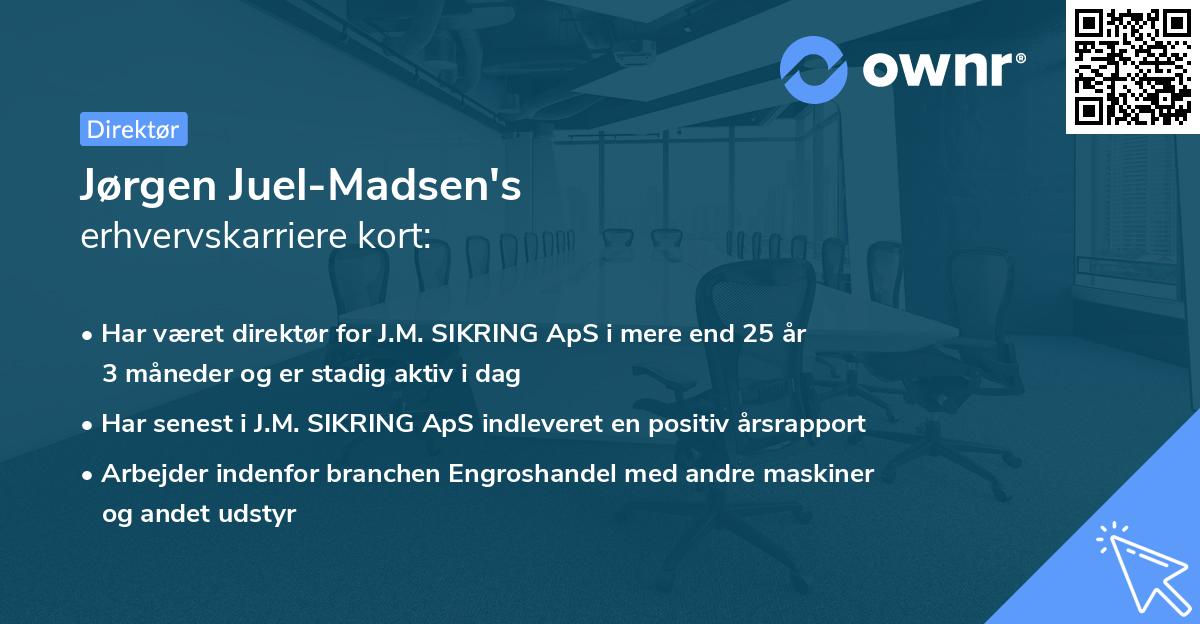 Jørgen Juel-Madsen's erhvervskarriere kort
