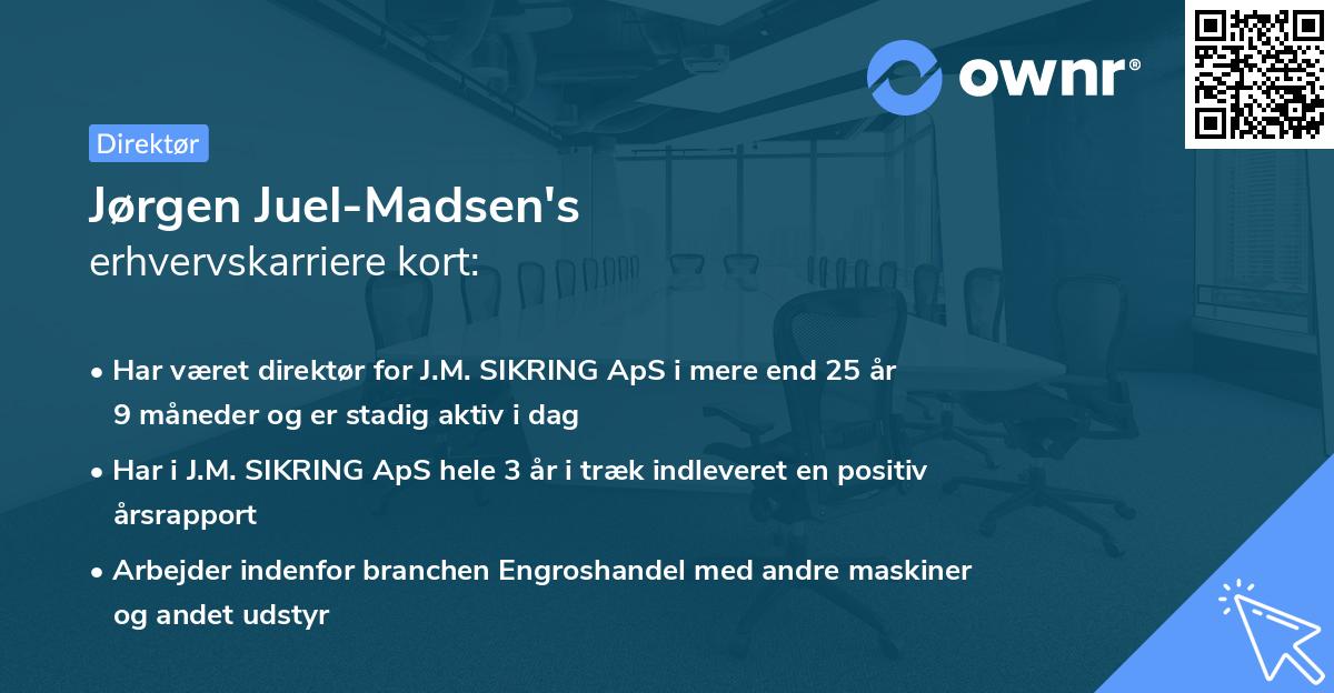 Jørgen Juel-Madsen's erhvervskarriere kort